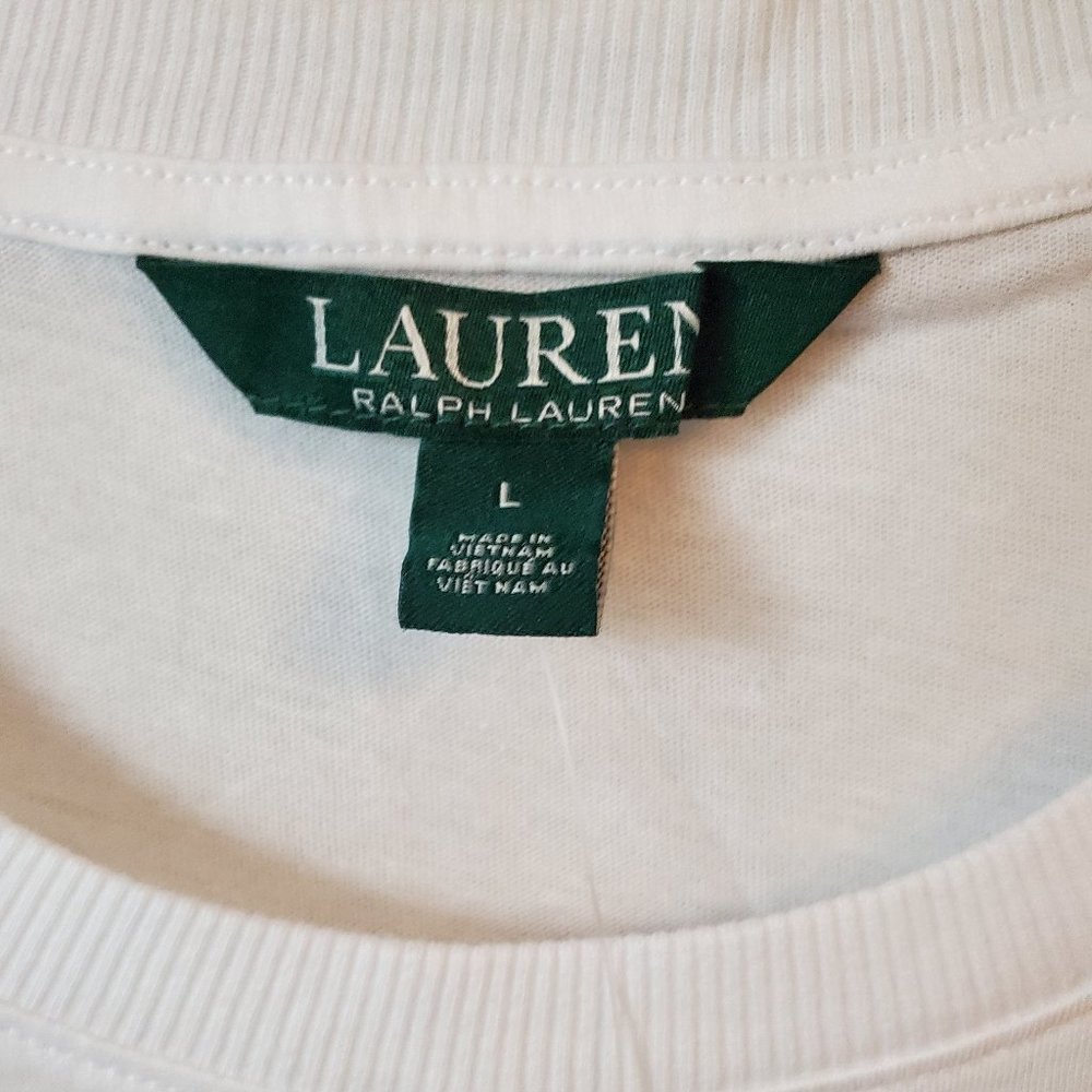 LAUREN RALPH LAUREN EMBROIDERED MONOGRAM T- SHIRT - Picture 7 of 9